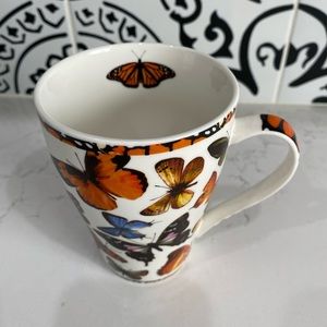Paul Cardew Bone China Butterfly Coffee Mug Tea Cup England Colorful Butterflies